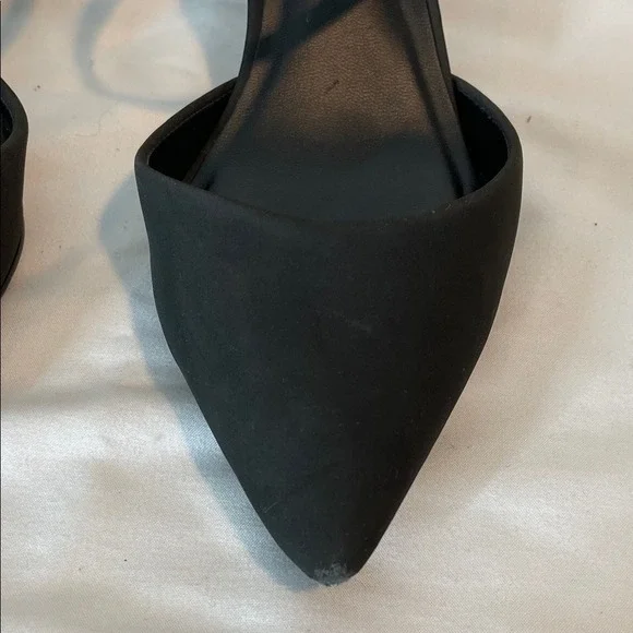 Call It Spring‎ Vegan Suede Block Heel Mules Womens Black Good Pointed Toe Pump - Picture 7 of 9